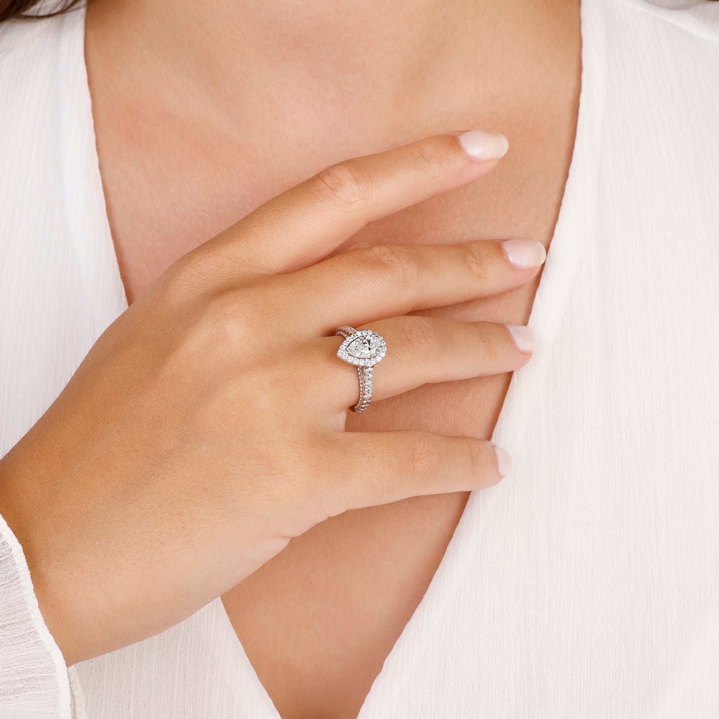 Luxury Pear Cut Engagement Ring