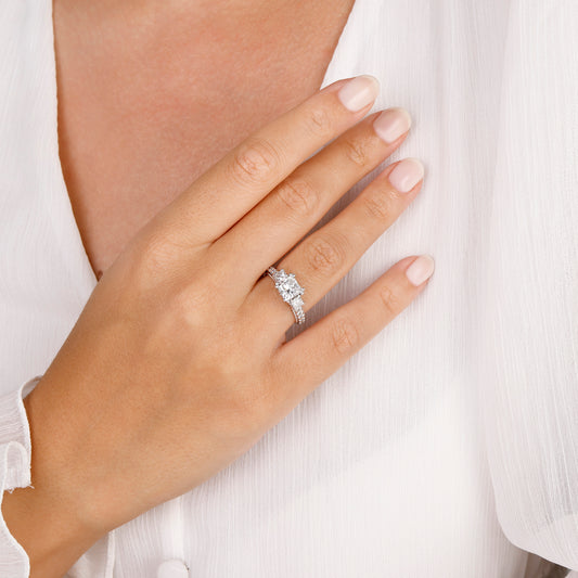 3 Princess Cut Engagement Ring