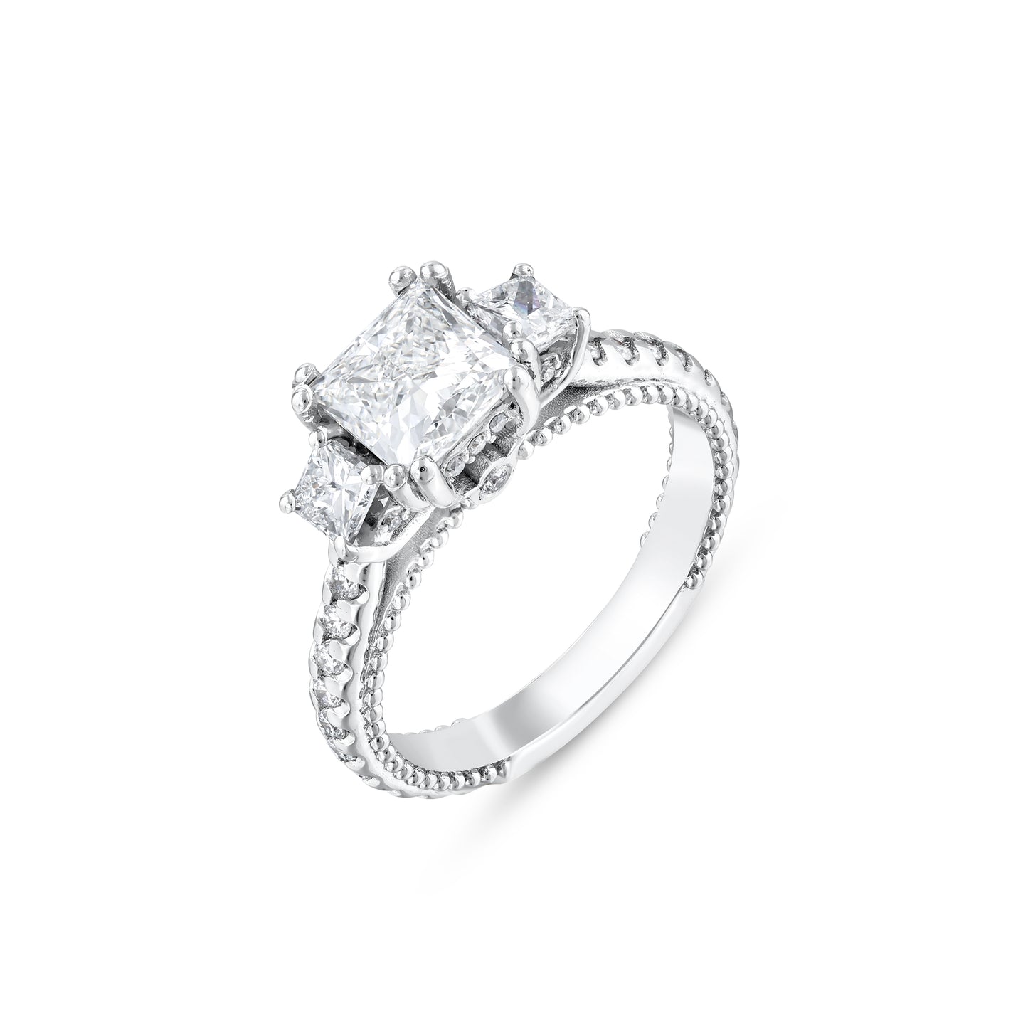 3 Princess Cut Engagement Ring