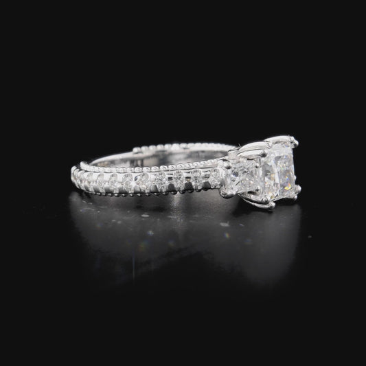 3 Princess Cut Engagement Ring